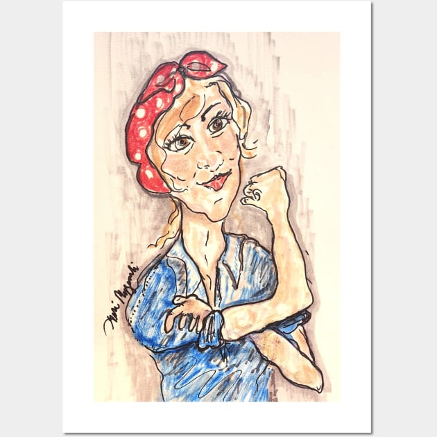 Rosie the Riveter We Can Do it Wall Art by TheArtQueenOfMichigan 